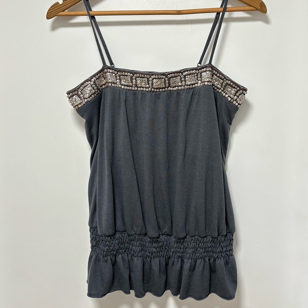 y2k boho xhilaration tank top with sequins, large